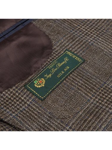 Sartoria Latorre Kahverengi Loro Piana Ekose Yün İpek Kaşmir Ceket - 4