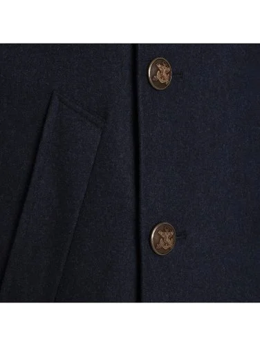 Sartoria Latorre Lacivert Melanj Yün Kruvaze Kaban - 2