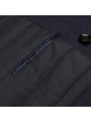 Sartoria Latorre Lacivert Melanj Yün Kruvaze Kaban - 4