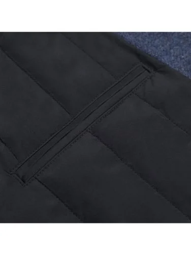 Sartoria Latorre Mavi Melanj Yün Kaşmir İçi Dolgulu Yelek - 4