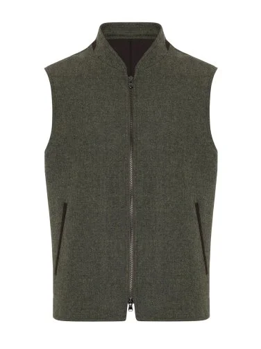 Sartoria Latorre Yeşil Melanj Yün Kaşmir İçi Dolgulu Yelek - 2