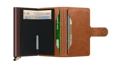 Secrid Premium Miniwallet Emboss Lines Cognac Cüzdan - 4