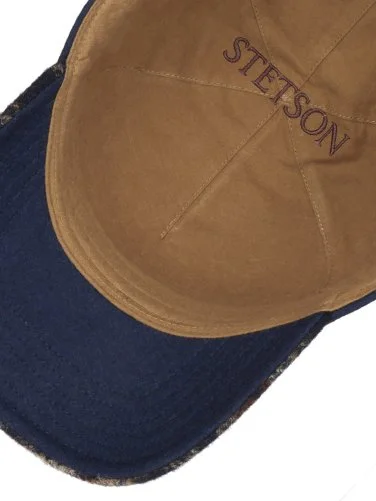 Stetson Trucker Cap Wool Check Lacivert Kareli Yün Şapka - 3