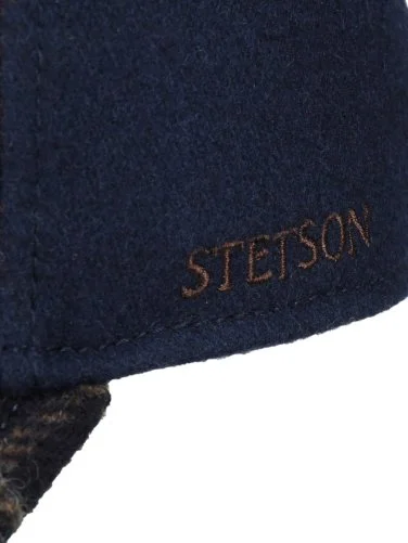 Stetson Trucker Cap Wool Check Lacivert Kareli Yün Şapka - 4