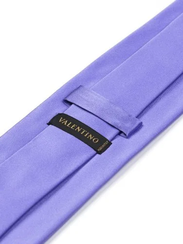 Valentino Menekşe Mor Düz Renk İtalyan Kravat - 2