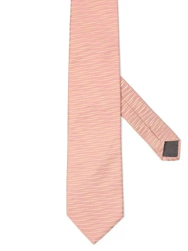 Valentino Pembe Bej Geçişli Doku İtalyan Kravat - 1