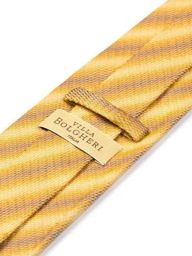 Villa Bolgheri Altın Bronz Gümüş Renkli Dokulu İtalyan Kravat - 2