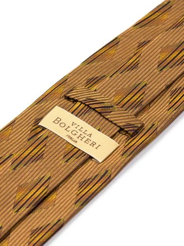 Villa Bolgheri Bronz Optik Diamond Desenli İtalyan Kravat - 2