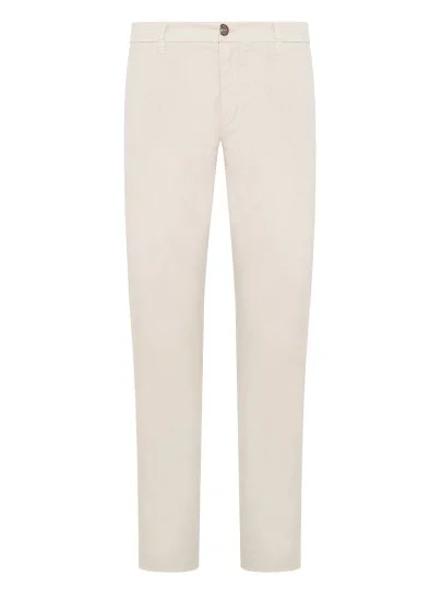40WEFT Chino Ekru İnce Pima Pamuk Elastan Regular Fit Pantolon - 40WEFT