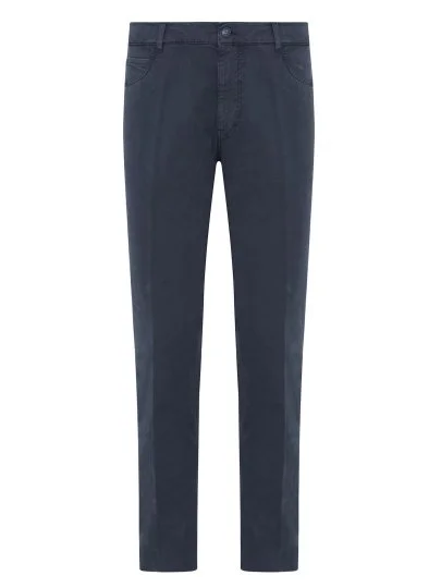 40WEFT Erkek 5 Cep Vintage Lacivert Slim Fit Pamuklu Pantolon - 40WEFT