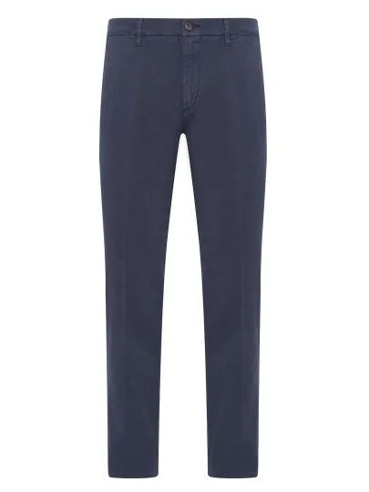 40WEFT Erkek Chino Vintage Lacivert Slim Fit Pamuklu Pantolon - 40WEFT