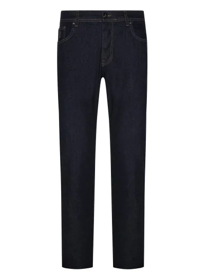 Alphauomo 5 Cep İndigo Raw İnce Denim Regular Fit Pantolon - Alphauomo