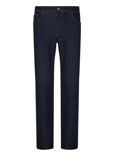 Alphauomo 5 Cep İndigo Rinse Yıkamalı İnce Denim Regular Fit Pantolon - Alphauomo