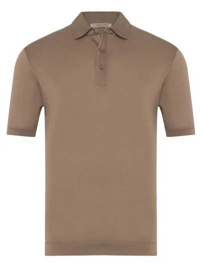 Alphauomo Vizon Gömlek Yaka İnce Merserize Regular Fit Tişört - Alphauomo
