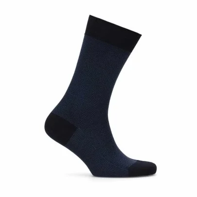 Bresciani Blue Herringbone Socks - Bresciani 