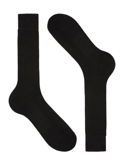 Bresciani Kahverengi Kısa Fitilli Pamuk Çorap - Bresciani 