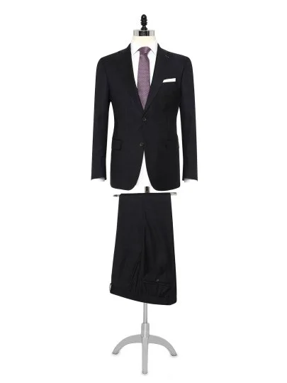 Carl Gross Cerruti Süper 130'S Antrasit Ekoseli Yün Takım Elbise - Carl Gross
