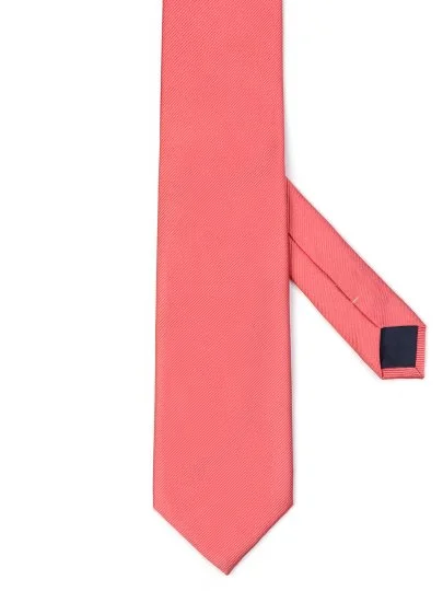 Coriano Pembe İnce Çizgili Dokulu İtalyan Kravat - Coriano