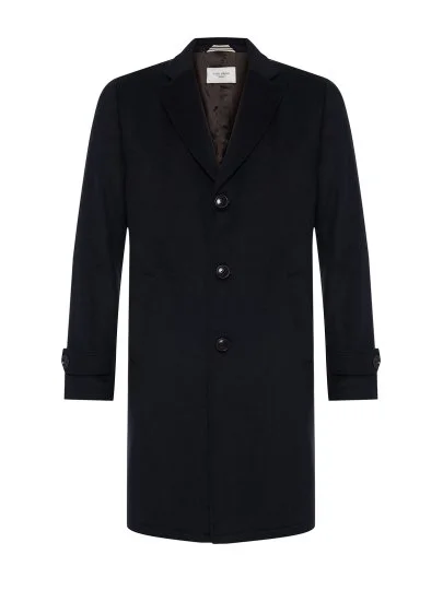 Carl Gross Navy Blue Wool Cashmere Men's Coat - Carl Gross