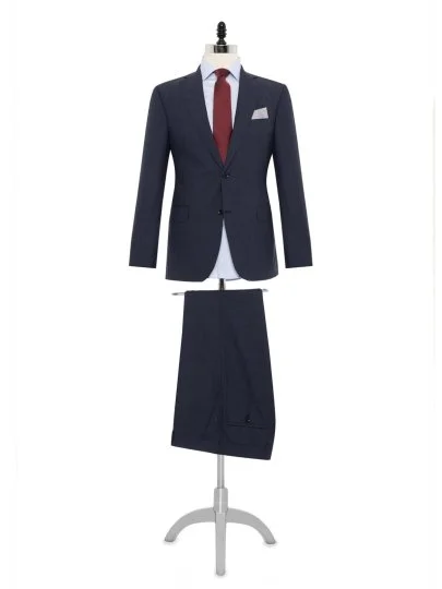 Carl Gross Navy Blue-Grey Reda Prince De Galle Modern Fit Men's Suit - Carl Gross