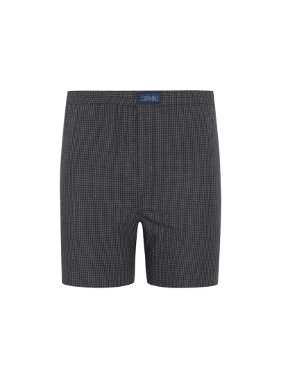 Germirli Black, Gray Small Checkered Cotton Boxer Shorts - Germirli 