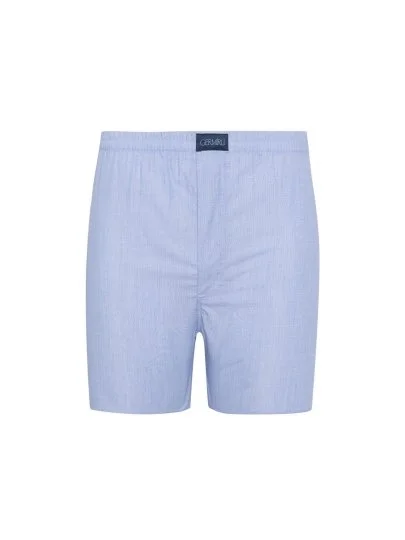 Germirli Blue Filafil Texture Cotton Boxer Shorts - Germirli 