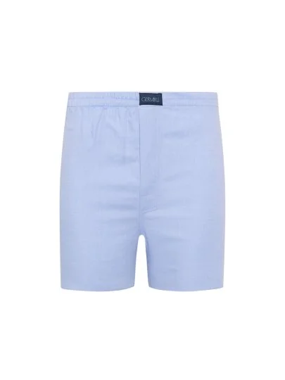 Blue Thin Diagonal Cotton Boxer Shorts with Germirli - Germirli 