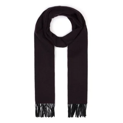 Germirli Claret Red Herringbone Wool Scarf - Germirli 