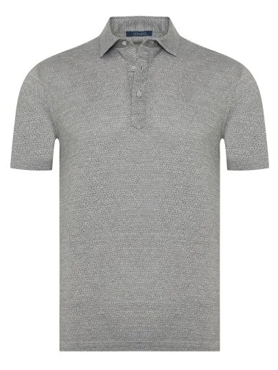 Germirli Gray Piquet Patterned Shirt Collar Regular Fit T-Shirt - Germirli 