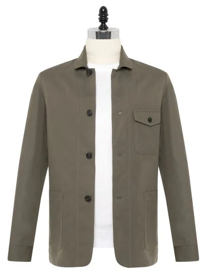 Germirli Khaki Beyoğlu Cotton Linen Jacket Shirt - Germirli 