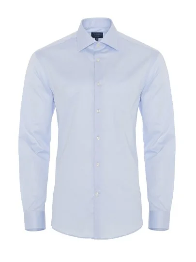 Germirli Non Iron Light Blue Twill Tailor Fit Shirt - Germirli 