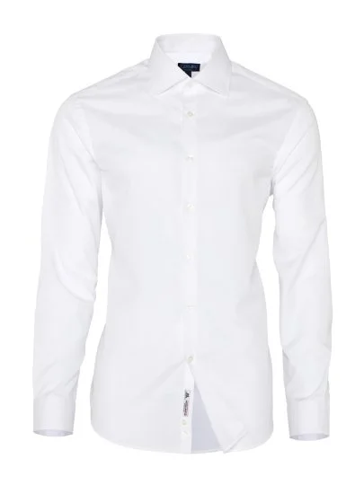 Non Iron White Oxford Classic Collar Tailor Fit Journey Shirt with Germirli - Germirli 