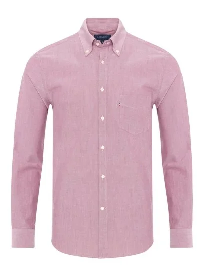 Germirli Red Button-down Collar Pocket Tailor Fit Sport Oxford Men's Shirt - Germirli 