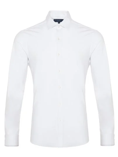 Germirli White Cotton 3D Germirli Slim Fit Active Shirt - Germirli 