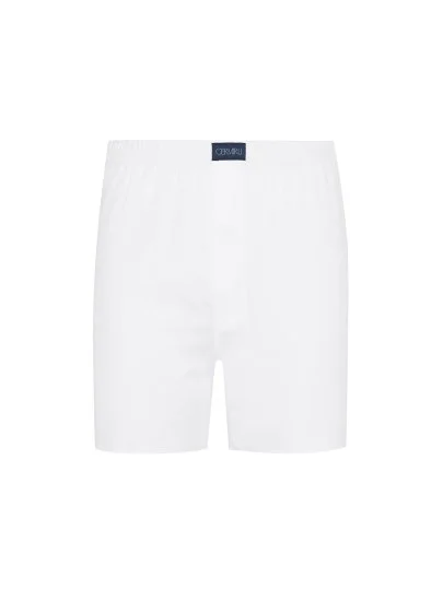 Germirli White Satin Texture Cotton Boxer Shorts - Germirli 
