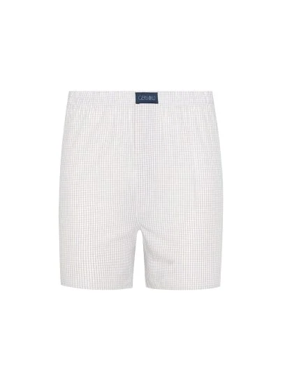 Germirli White Yellow Checkered Cotton Boxer Shorts - Germirli 