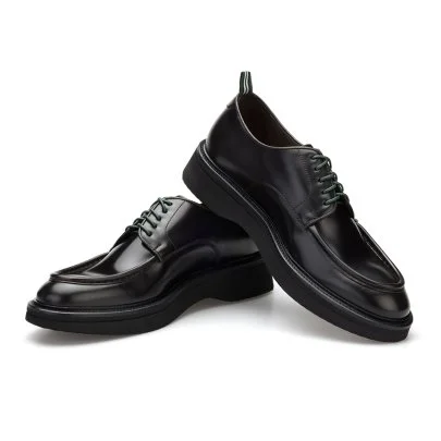 Green George Bitter Brown Leather Lace-Up Live Tech Sole Italian Shoes - Green George
