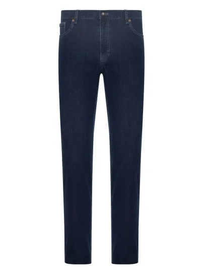 Hiltl 5 Pocket Slim Indigo Navy Blue Fit Cotton Elastane Denim Trousers - Hiltl