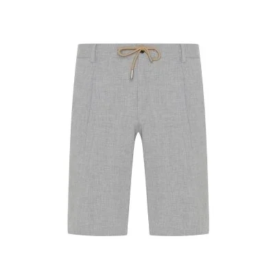 Hiltl Gray Sear Sucker Elastic Waist Cotton Bermuda - Hiltl