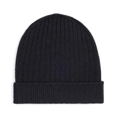 La Fileria Black Knitted Wool Hat - La Fileria