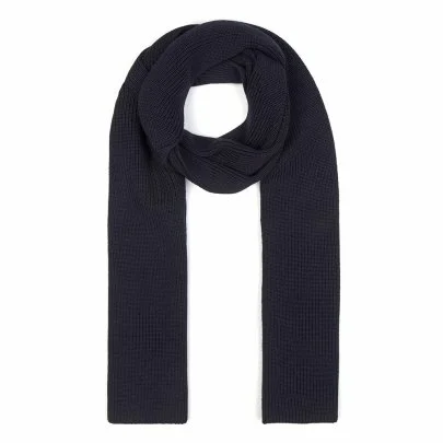 La Fileria Navy Blue Knitted Wool Scarf - La Fileria