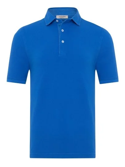 La Fileria Vintage Marin Blue Shirt Collar Slim Fit Cotton T-Shirt - La Fileria