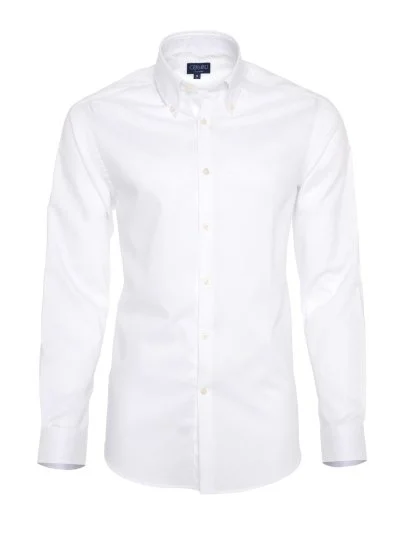 Non Iron White Oxford Button-Down Collar Tailor Fit Shirt with Germirli - Germirli 