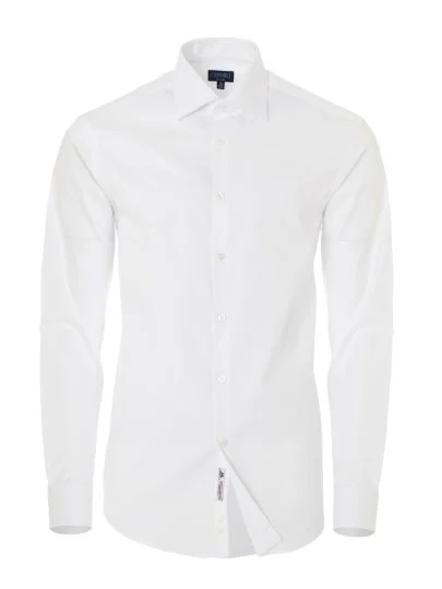 Non Iron White Twill Classic Collar Tailor Fit Journey Shirt with Germirli - Germirli 