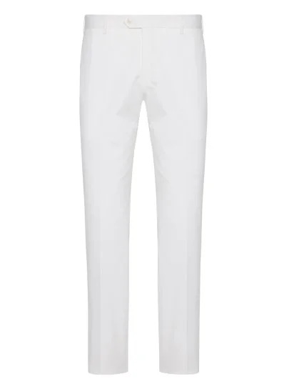 Sartoria Latorre Chino White Cotton Elastane Trousers - Sartoria Latorre
