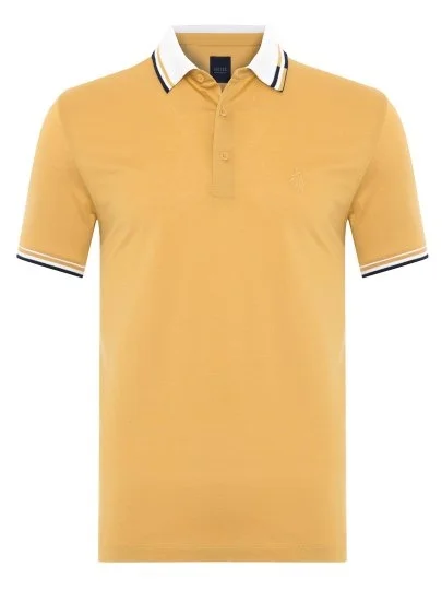 Gallus Açık Hardal Polo Yaka Merserize Regular Fit Tişört - Gallus
