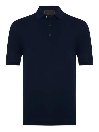 Gallus Lacivert Polo Yaka Pike Pamuk Regular Fit Tişört - Gallus