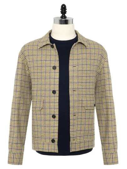 Germirli Forest Bej Piyedepul Kazayağı Desenli Yün Ceket Gömlek - Germirli 