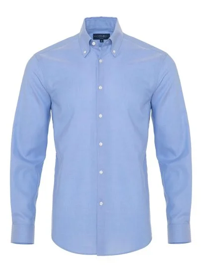 Germirli Non Iron Blue Button Down Collar Tailor Fit Zero 24 Shirt - Germirli 