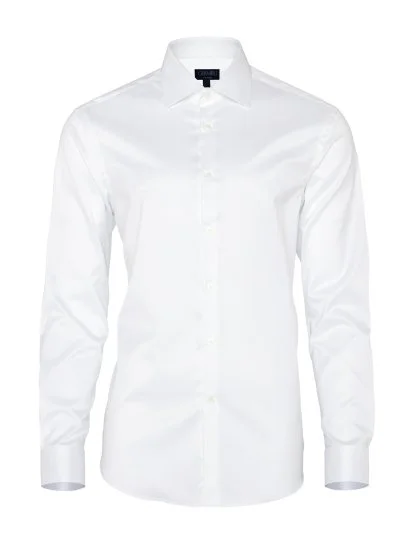 Germirli Non Iron White Twill Semi Spread Tailor Fit Shirt - Germirli 